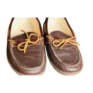 LL Bean mens leather slippers size 11 brown excellent